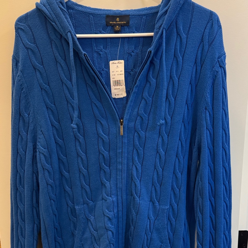 Brooks Brothers Brand New Knit Sweatshirt Zip Up